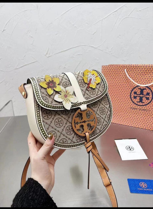 Tory Burch Miller Canvas Quadrant Saddle Bag