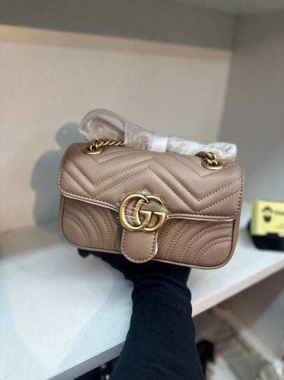 Gucci GG Marmot Leather Bag For Woman's